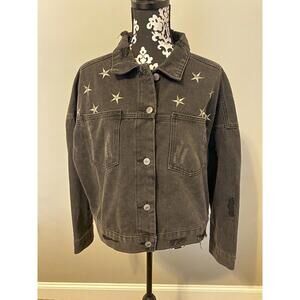 Star Studded Night Jacket Black Denim | NWT By Together | Women’s sz Medium